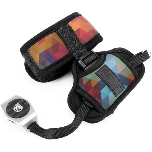 USA GEAR DualGRIP Hand Support and Wrist Strap (Geometric)
