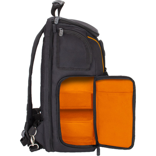 USA GEAR S17 DSLR Camera Backpack (Black/Orange Interior)