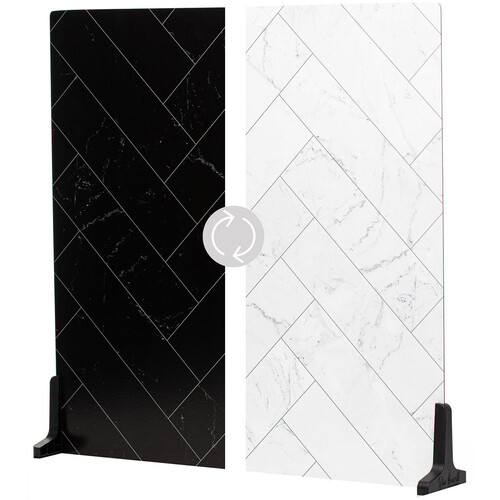 V-FLAT WORLD Duo-Board Double-Sided Background (Zigzag Marble White / Zigzag Marble Black 24 x 24