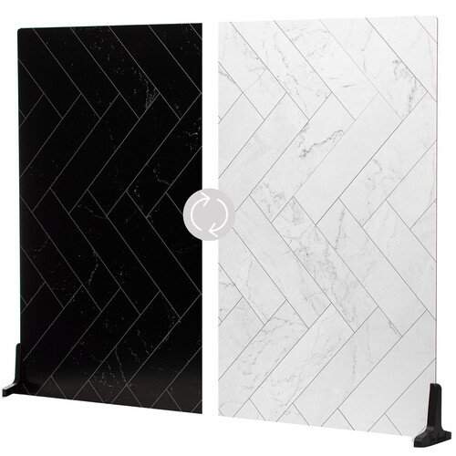 V-FLAT WORLD Duo-Board Double-Sided Background (Zigzag Marble White / Zigzag Marble Black 30 x 40