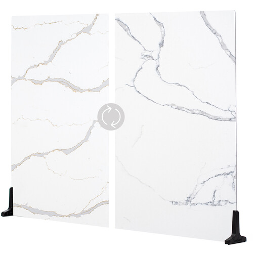 V-FLAT WORLD Duo-Board Double-Sided Background (Carrara Blue / Calacatta Gold 30 x 40