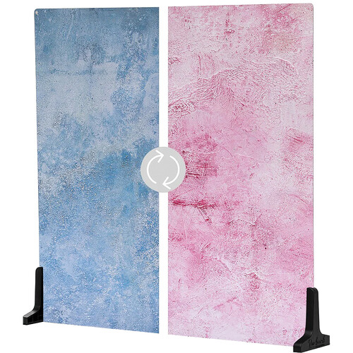 V-FLAT WORLD Duo-Board Double-Sided Background (Plastered Pink / Barn Door Blue 24 x 24