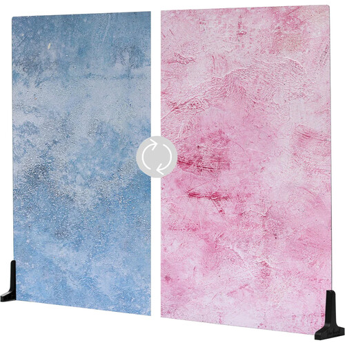 V-FLAT WORLD Duo-Board Double-Sided Background (Plastered Pink / Barn Door Blue 30 x 40