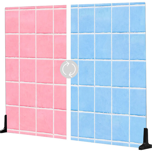 V-FLAT WORLD Duo-Board Double-Sided Background (Retro Tile Pink / Retro Tile Blue 30 x 40