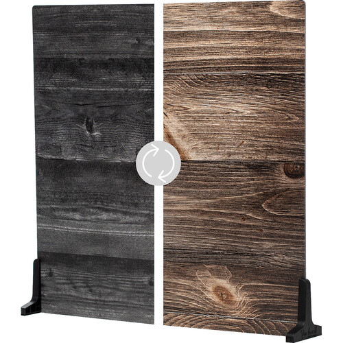 V-FLAT WORLD Duo-Board Double-Sided Background (Vintage Oak / Ink Hardwood 24 x 24