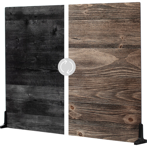 V-FLAT WORLD Duo-Board Double-Sided Background (Vintage Oak / Ink Hardwood 30 x 40