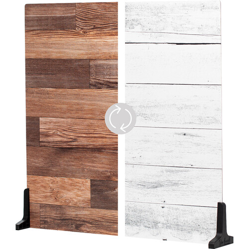 V-FLAT WORLD Duo-Board Double-Sided Background (Whitewash / Hickory Planks 24 x 24