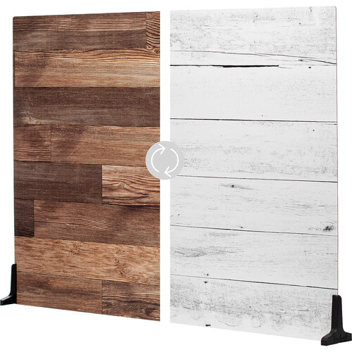 V-FLAT WORLD Duo-Board Double-Sided Background (Whitewash / Hickory Planks 30 x 40