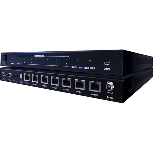 Vanco Evolution HDMI 1x7 Splitter over Cat 5e/Cat 6 Cable with HDMI Output