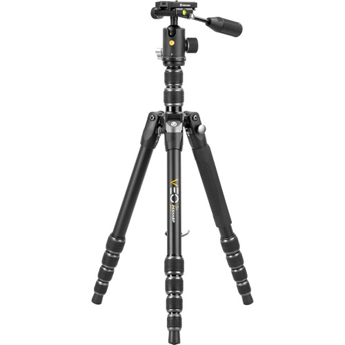 Vanguard VEO 3T 265HABP Aluminum 4-in-1 Travel Tripod with VEO 2 BP-120T Ball/Pan Head and Bluetooth Remote