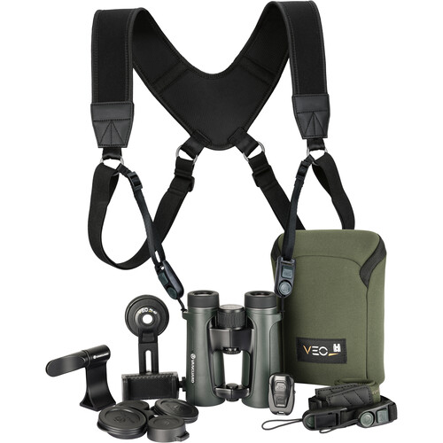 Vanguard 10x42 VEO HD IV Binoculars Bundle with Deluxe Harness Digiscoping Adapter & Tripod Mount