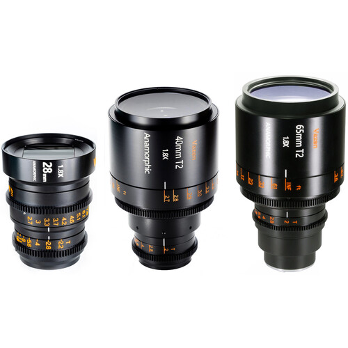 Vazen 28 40 65mm 1.8x Anamorphic Lens Bundle for Micro Four Thirds Camera with Case