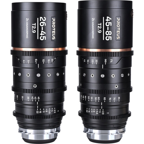 Venus Optics Laowa Proteus 2x S35 Anamorphic T2.9 2-Lens Kit (ARRI PL Feet Amber Flare)