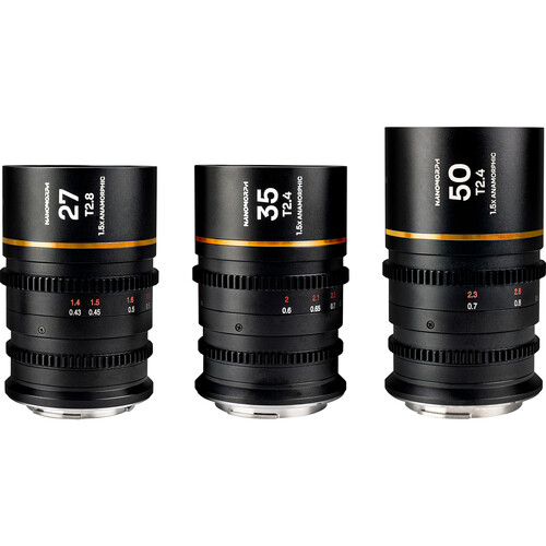 Venus Optics Laowa Nanomorph S35 Anamorphic Prime 3-Lens Bundle (Sony E Amber Flare)