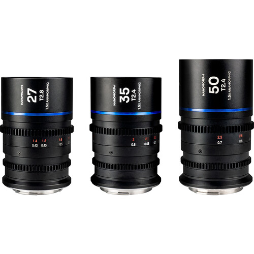 Venus Optics Laowa Nanomorph S35 Anamorphic Prime 3-Lens Bundle (Sony E Blue Flare)