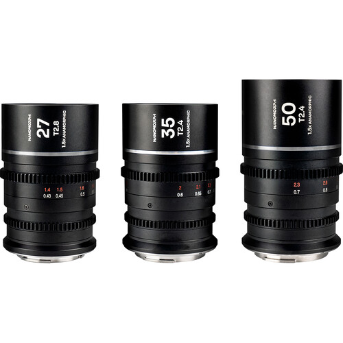 Venus Optics Laowa Nanomorph S35 Anamorphic Prime 3-Lens Bundle (Sony E Silver Flare)