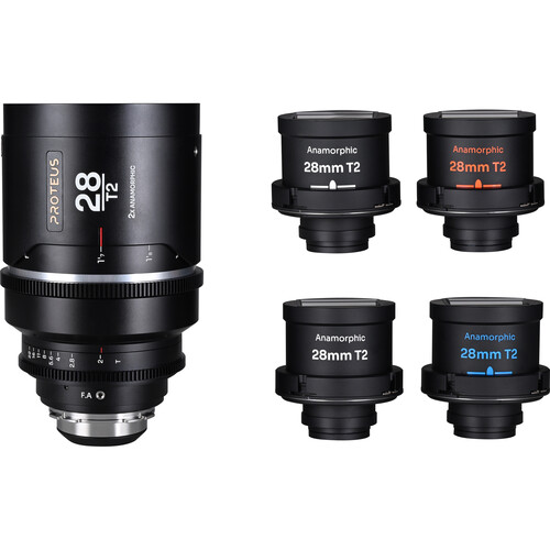 Venus Optics Laowa Proteus Flex 2x Anamorphic 28mm T2 Lens (ARRI PL/Canon EF 4 Flare Colors)