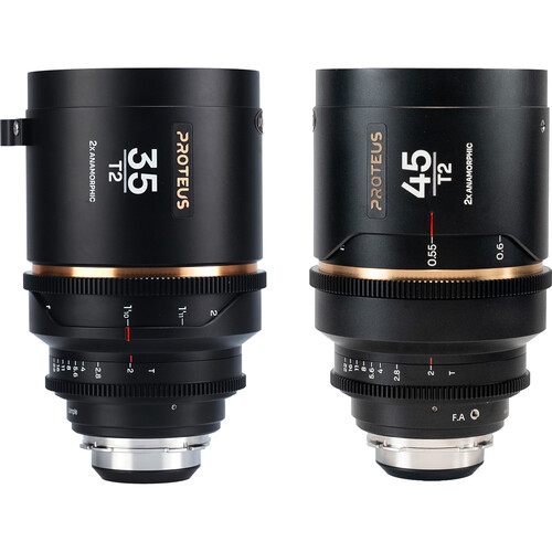 Venus Optics Laowa Proteus 2x Anamorphic 35 & 45mm T2 Lens Bundle (PL/EF Feet Amber Flare)
