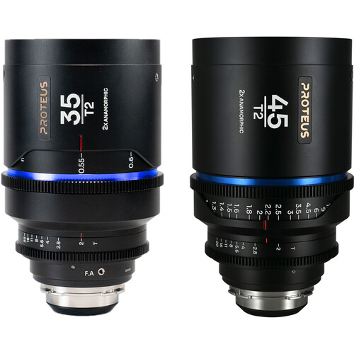 Venus Optics Laowa Proteus 2x Anamorphic 35 & 45mm T2 Lens Bundle (PL/EF Feet Blue Flare)