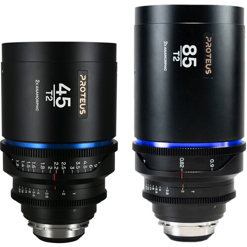 Venus Optics Laowa Proteus 2x Anamorphic 45 & 85mm T2 Lens Bundle (PL/EF Feet Blue Flare)