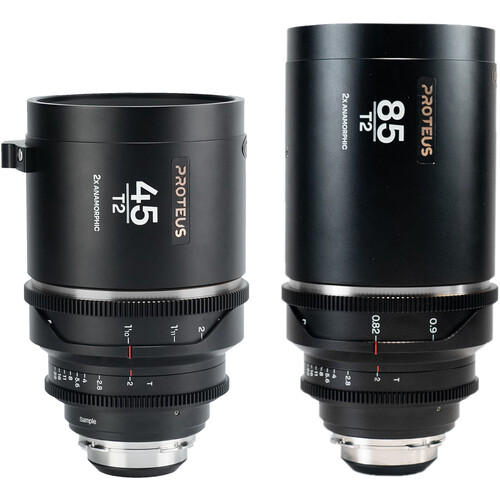 Venus Optics Laowa Proteus 2x Anamorphic 45 & 85mm T2 Lens Bundle (PL/EF Feet Silver Flare)