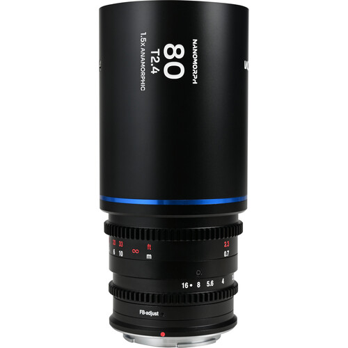 Venus Optics Laowa Nanomorph 80mm T2.4 1.5x S35 Anamorphic Lens (Canon RF Blue Flare)
