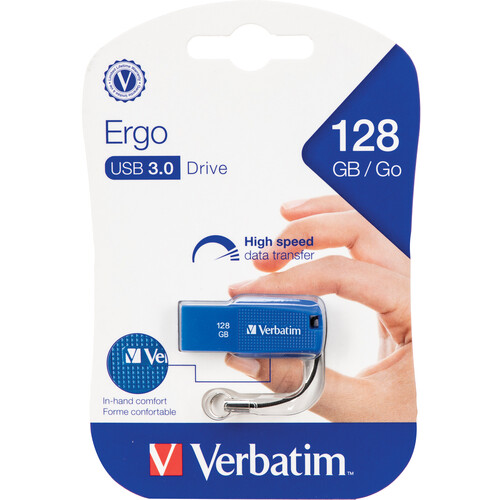 VERBATIM, 128GB ERGO USB 3.0 FLASH DRIVE