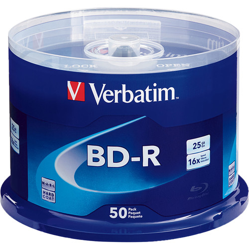 Verbatim 25GB BD-R Blu-ray 16x Discs (50-Pack Spindle) 98397Q