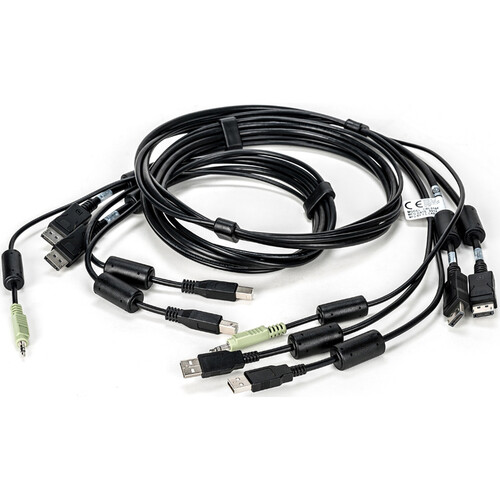 Vertiv Avocent USB Keyboard Mouse and Dual Head DisplayPort Video Cable with Audio & CAC (6')