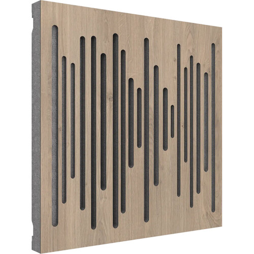 Vicoustic Wavewood Diffuser Ultra MKII Acoustic Panel (Brown Oak with Gray Channels 3-Pack)