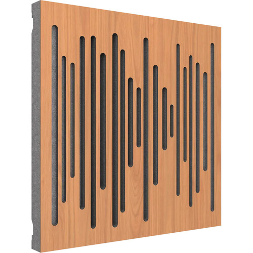 Vicoustic Wavewood Diffuser Ultra MKII Acoustic Panel (Locarno Cherry with Gray Channels 3-Pack)