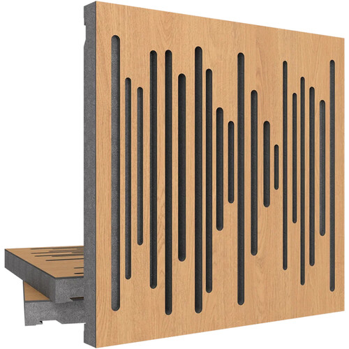 Vicoustic Wavewood Diffuser Ultra MKII Acoustic Panel (Natural Oak with Gray Channels 3-Pack)