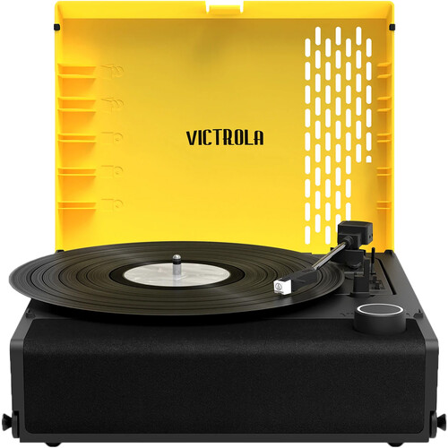 Victrola VSC-750SB Revolution GO Three-Speed Portable Turntable with Bluetooth (Yellow)