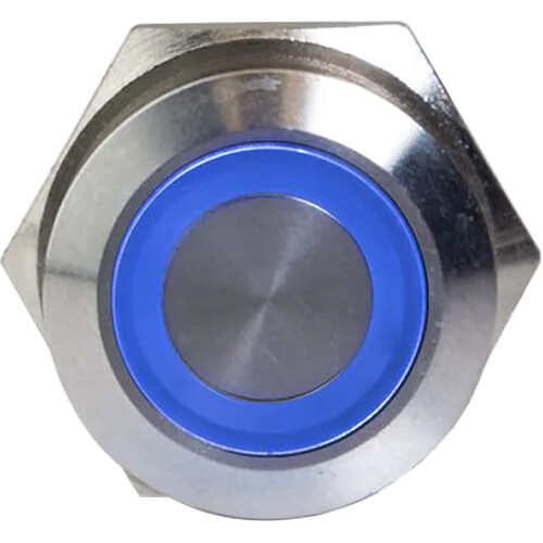 Videotel Digital Stainless Steel Button for Interactive Signage (16mm Blue LED)