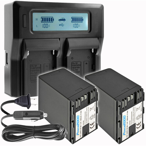 Vidpro 2 x BP-A60 Batteries and Dual Charger Kit (14.4V 6800mAh)
