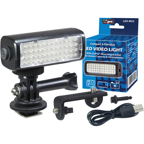Vidpro Mini LED Video Light Kit for Action Cameras, LEDM52 B&H