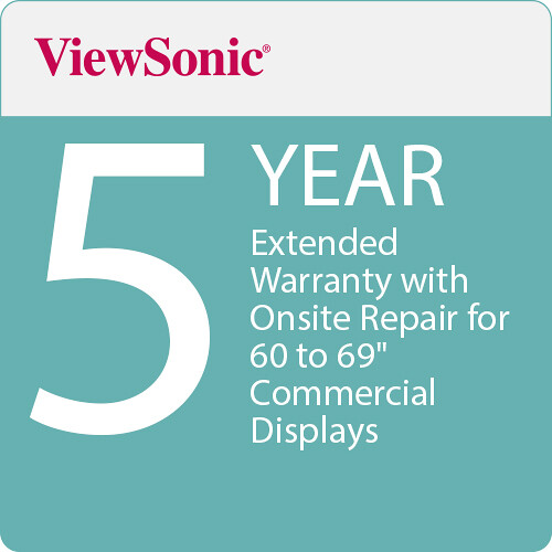 ViewSonic 5-Year Extended Warranty with On-Site Repair for 60 to 69