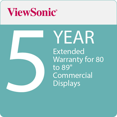 ViewSonic 5-Year Extended Warranty with On-Site Repair for 80 to 89