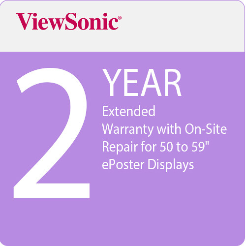 ViewSonic 2-Year Extended Warranty with On-Site Repair for 50 to 59