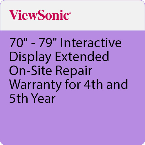 ViewSonic 5-Year Extended Warranty with Onsite Repair for 70 to 79