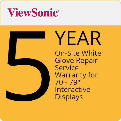 ViewSonic 5-Year Extended Warranty with Onsite White-Glove Repair for 70 to 79