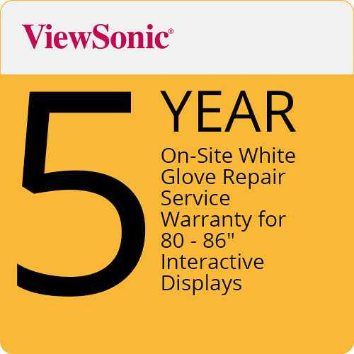 ViewSonic 5-Year Extended Warranty with Onsite White-Glove Repair for 80 to 86