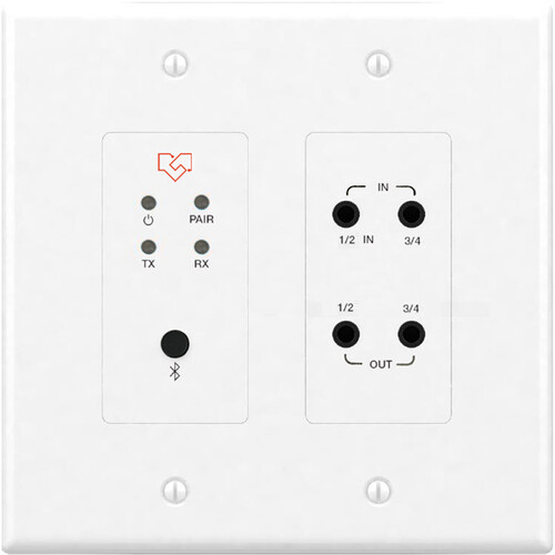 VigilLink Dante Bluetooth Wall Plate with 3.5mm Audio In & Out