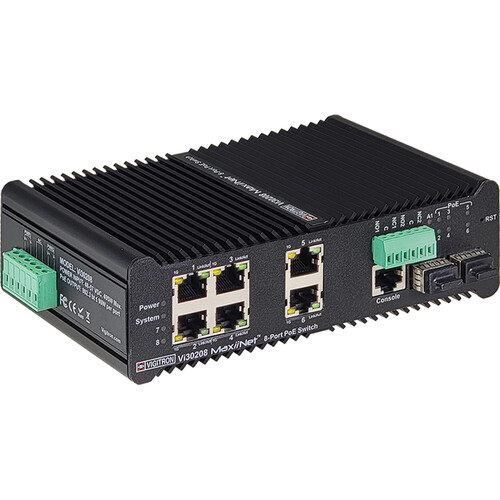 Vigitron MaxiiNet Vi30208 8-Port 2.5G PoE 4 Compliant Managed Industrial Network Switch