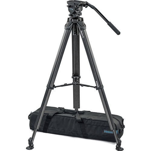 Vinten System Vision blue3 Head with Flowtech 75 Carbon Fiber Tripod Mid-Level Spreader and Rubber Feet