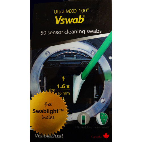 VisibleDust Sensor Cleaning VSwabs (1.6x 50-Pack MXD-100 Green)