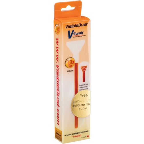 VisibleDust DHAP Orange 1.0x Vswabs Corner Swabs and CurVswab Handle Set