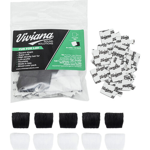 Viviana Fur for Lavalier Microphones (Square Black & White)