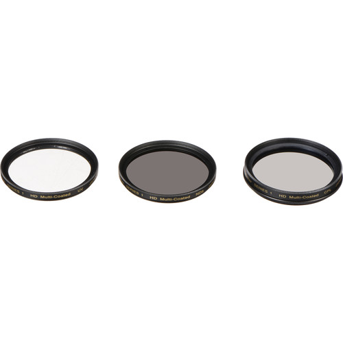 Vivitar 46mm UV Circular Polarizer and Solid Neutral Density 0.9 Three-Piece Filter Kit