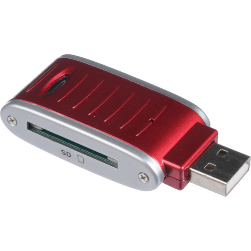 Vivitar SD Card Reader / Writer (Red) VIVRW3000RED B&H Photo